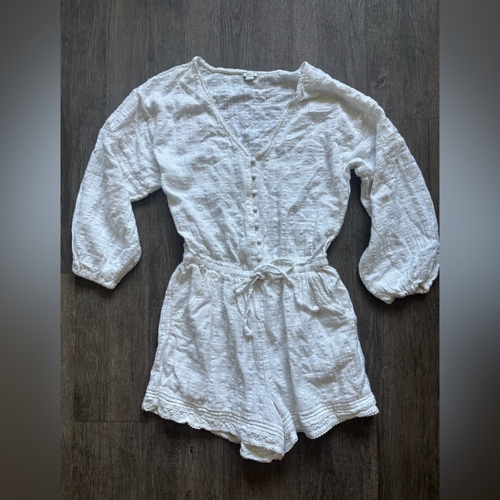 Aerie White Textured Top